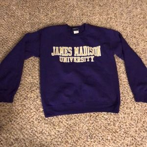 Small purple JMU crewneck